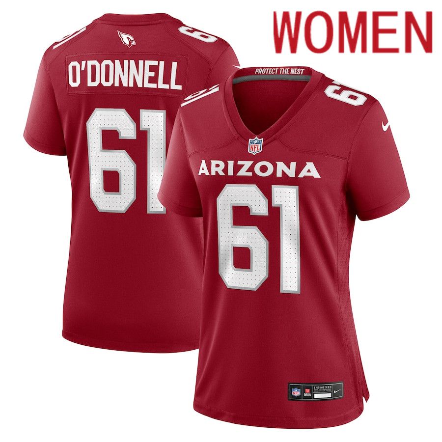 Women Arizona Cardinals #61 Carter ODonnell Nike Cardinal Team Game NFL Jersey